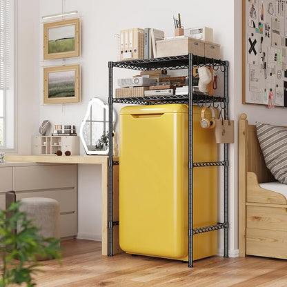 REIBII Mini Fridge Shelf with Storage, 2-Tier Adjustable Metal Shelving Unit - Image 4
