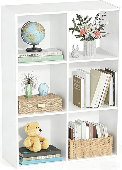 Simple Deluxe 6 Cube Storage Organizer, 3 Tier Stackable Bookshelf, Open Cube by SimpleDeluxe
