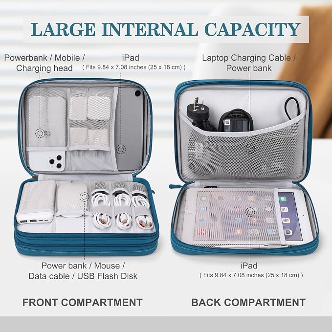 FYY Electronic Organizer, Extra Large Travel Cable Organizer Bag Pouch Portable - Image 3