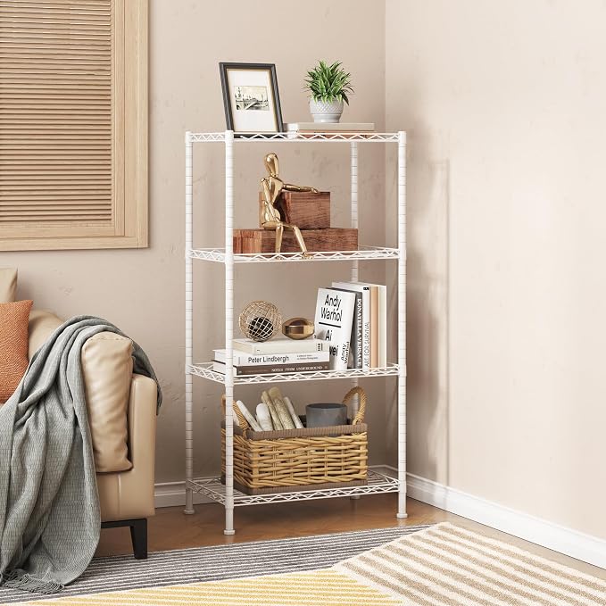 HOMEFORT 4-Shelving Unit, Adjustable Wire Shelving, Metal Wire Shelf Rack - Image 6