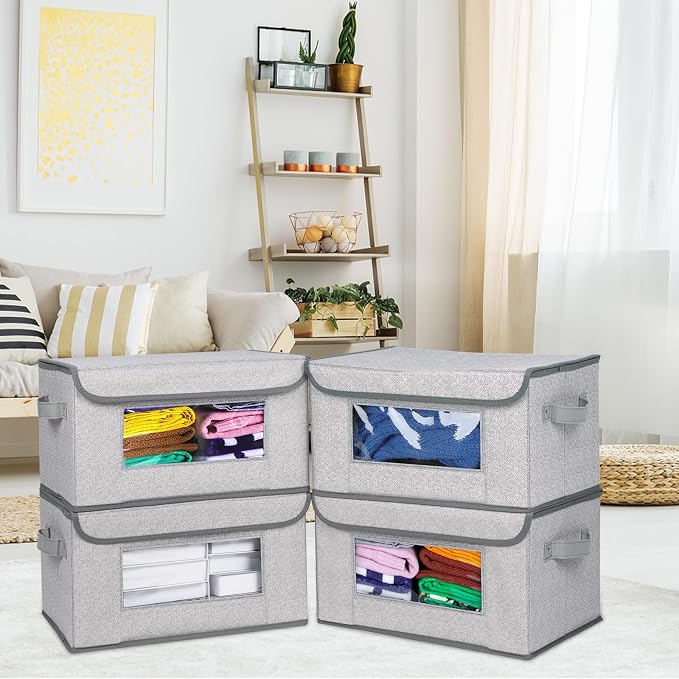 Univivi [4-Pack Fabric Storage Boxes Collapsible Storage Bins - Image 2