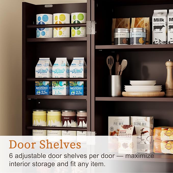 Saudism Pantry Cabinet, Large Cupboard - Image 5