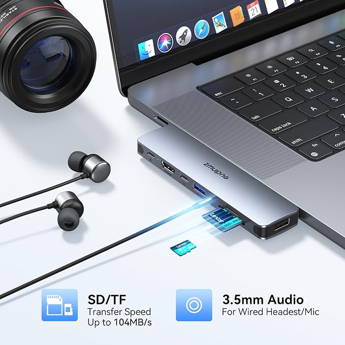 USB C Hub Adapter for MacBook Pro Air 2022 2021 2020 2019 Docking Station for - Image 7
