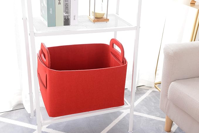 Minoisome Storage Basket Felt Storage Bin Collapsible& Convenient Box Organizer - Image 2