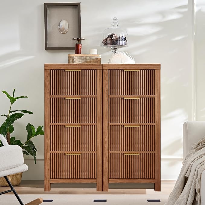 Mid-Century Modern Tall Wooden Dresser - Image 3