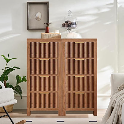 Mid-Century Modern Tall Wooden Dresser - Image 3