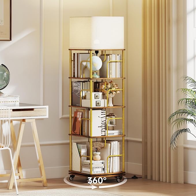 Quikraen 4-Tier Rotating Bookshelf by Quikraen