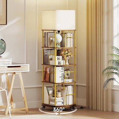 Quikraen 4-Tier Rotating Bookshelf by Quikraen