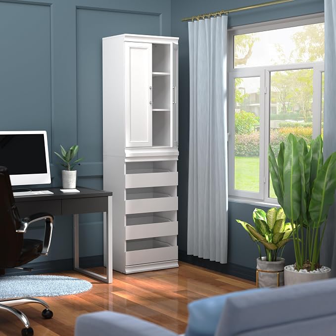 ClosetMaid Modular Storage 21.38-inch W 3-Shelf 4-Drawer Tower Wood Closet - Image 2