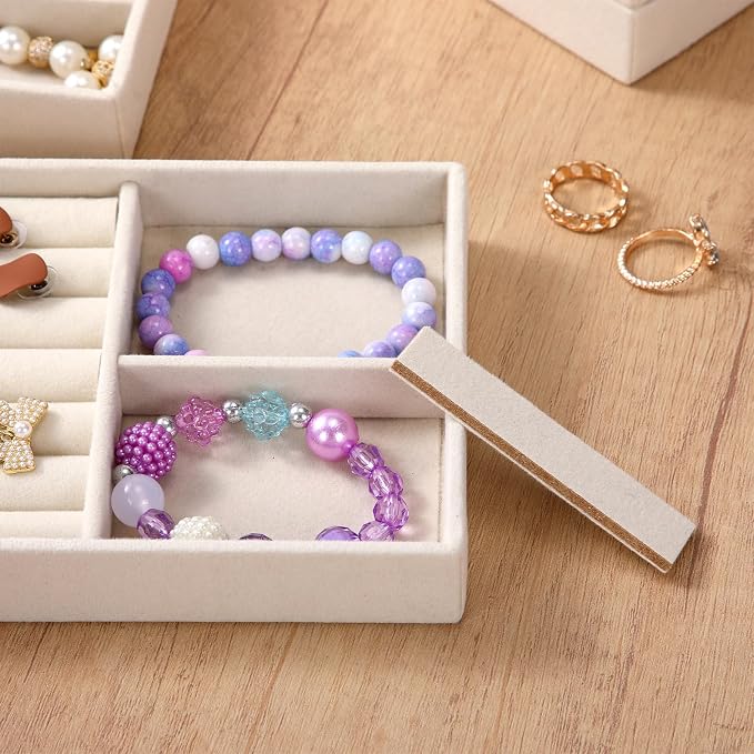Highergo 8 Pcs Velvet Jewelry Trays Stackable Drawers Organizer Ring Earring - Image 4