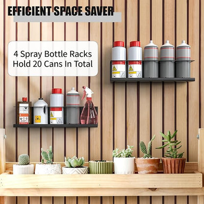 4 Pack Wall-Mounted Spray Bottle Holder, Aerosol Spray Can Holder Storage Rack - Image 3
