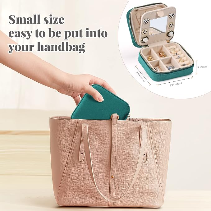 Dajasan Velvet Travel Jewelry Box, Mini Travel Jewelry Case, Small Portable - Image 3