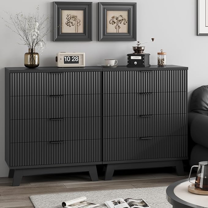 Fluted Nightstand, 31.5" Wide Side Table - Image 7