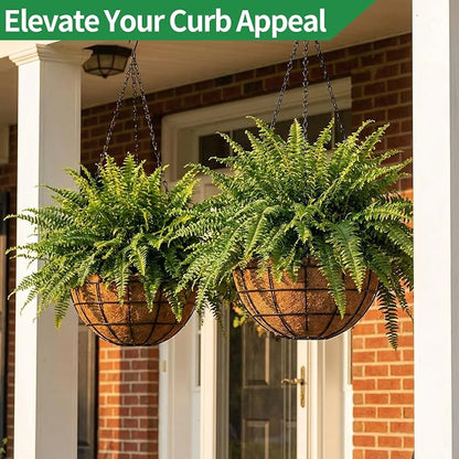 16 Inch Hanging Planters for Outdoor Plants, 2 Pack Large Hanging Baskets | - Image 2