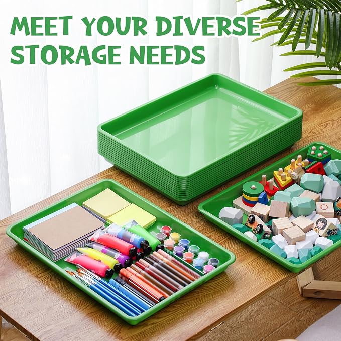 Hoteam 10 Pcs Flat Storage Organizer Tray Bin Paper Tray - Image 4