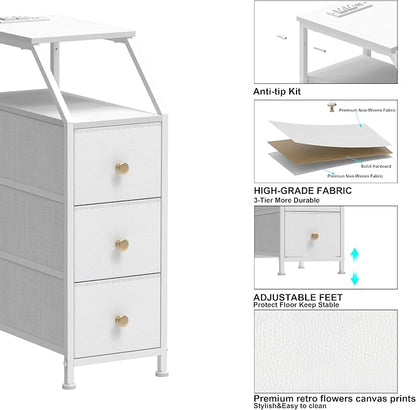 Tohomeor Narrow Dresser Tall Skinny Storage Tower Vertical Slim Chest of Drawers - Image 7