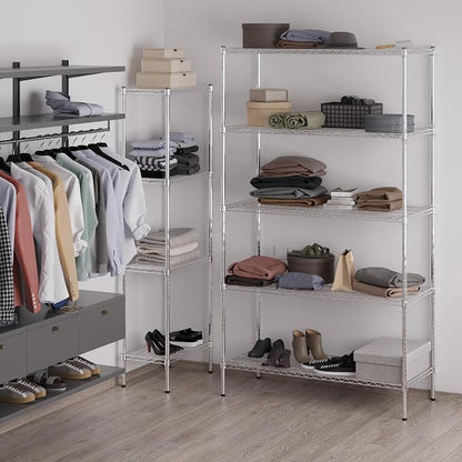 21" Deep x 48" Wide x 86" Height Wire Shelving Kit | 5-Tier | NSF Commercial - Image 5
