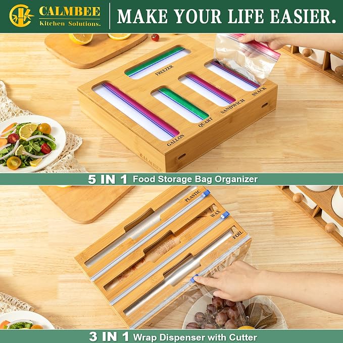 Calmbee 9 in 1 Bamboo Storage Bag Organizer - Image 5