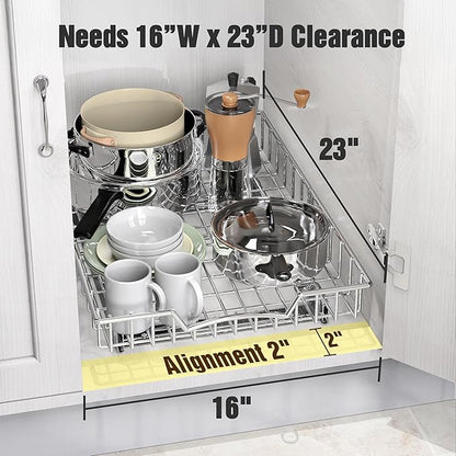 Simple Houseware Under Cabinet Pull Out Sliding Shelf Drawer, 21Dx14W | - Image 3