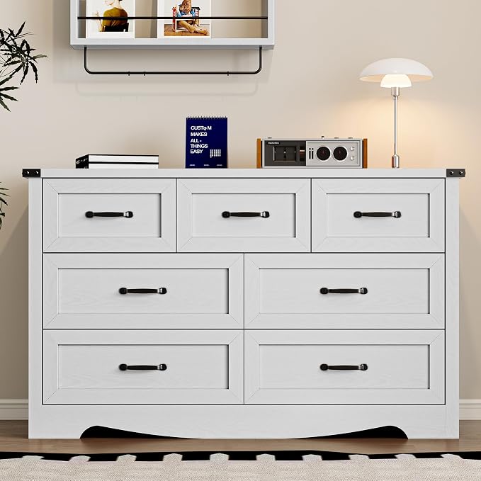 7-Drawer Dresser for Bedroom, Modern Wooden Chest of Drawers - Image 3