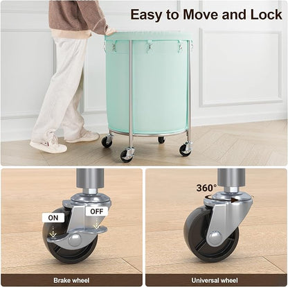 ELYKEN Laundry Basket with Wheels, 170L Rolling Laundry Hamper with Removable - Image 3