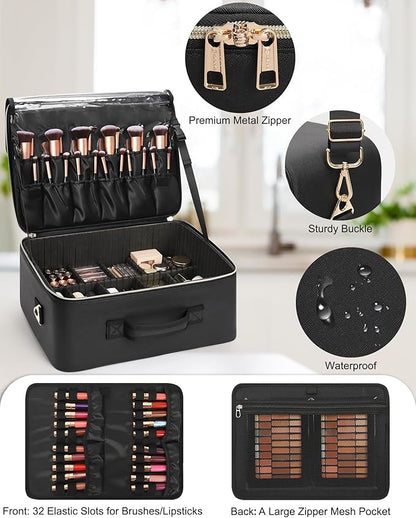 Relavel Extra Large Makeup Case Professional Cosmetic Storage Organizer Box - Image 4