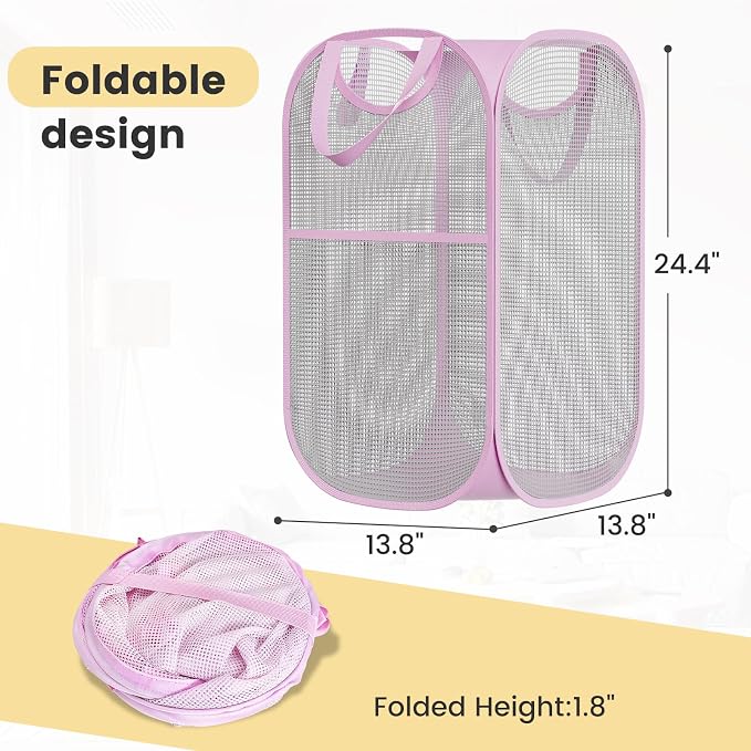 Strong Mesh Pop-up Laundry Hamper, Quality Pop Up Hampers - Image 9