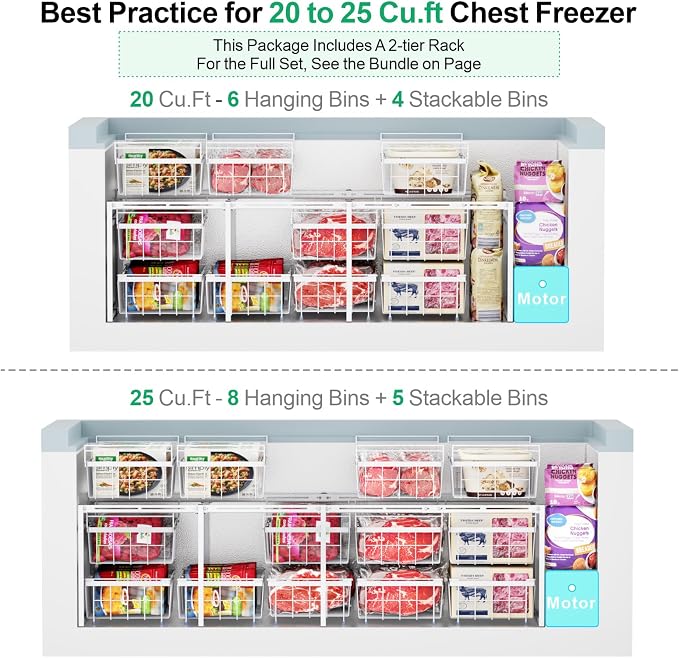 iSPECLE 2 Tier Freezer Rack Organizer - Image 2