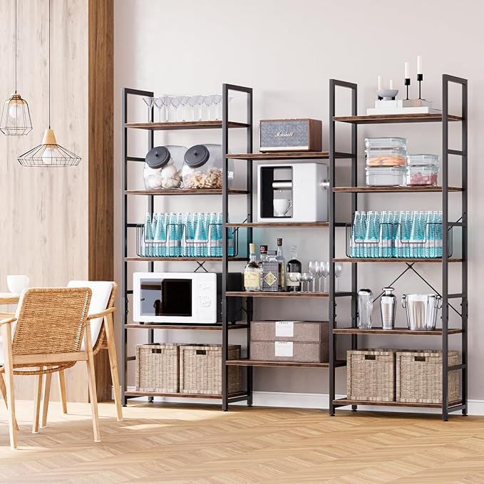 NUMENN Triple 5 Tier Bookshelf, Wide Book Shelf - Image 5