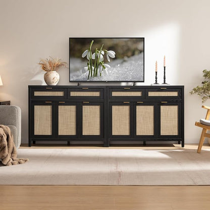 SICOTAS Rattan Sideboard Buffet Cabinet - Image 8