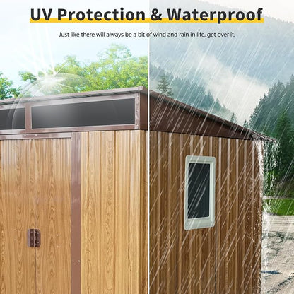 Outdoor Metal Storage Shed Window Ventilation Foundation Frame Waterproof - Image 8