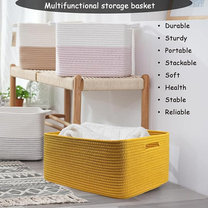 COMFY-HOMI Cotton Rope Woven Basket - Image 6