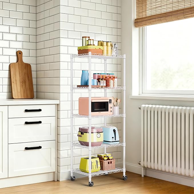 REGILLER 5-Wire Shelving Metal Storage Rack Adjustable Shelves, Standing - Image 2