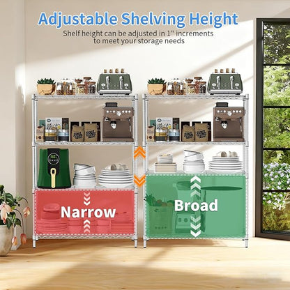 BestOffice | 4-Tier Wire Storage Shelves | 36x14x54 | Chrome | - Image 5