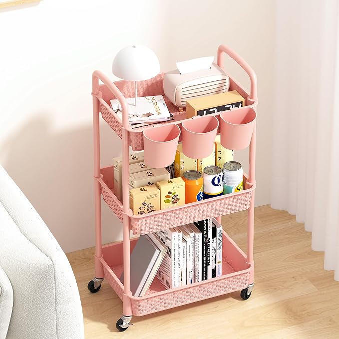 MOYIPIN 3-Tier Plastic Rolling Utility Cart - Image 3