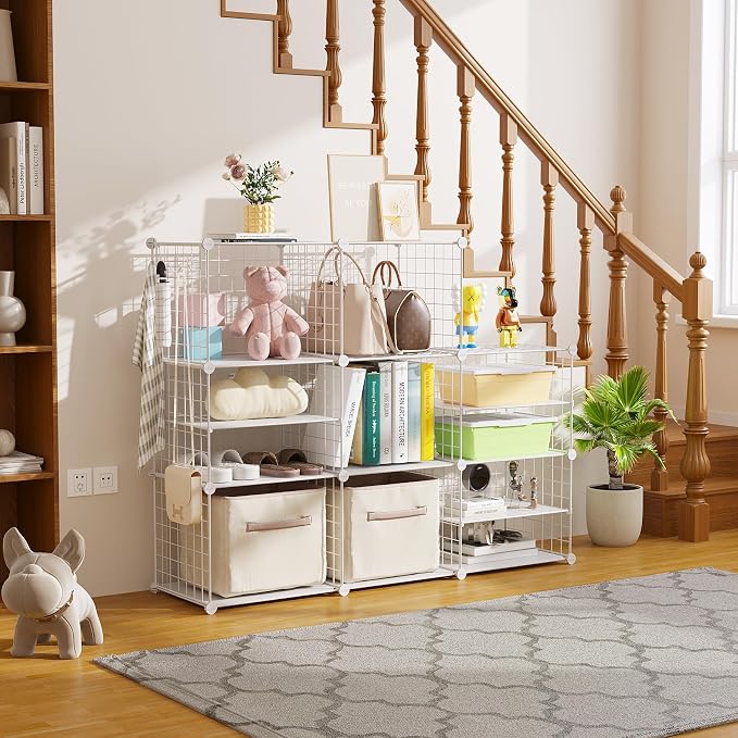C&AHOME Wire Cube Storage Unit, Interlocking Metal Wire - Image 7