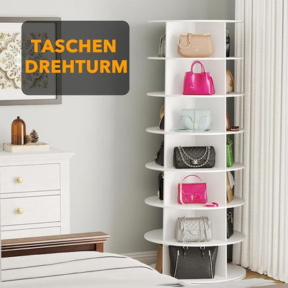 SpaceAid 7 Tier Rotating Shoe Rack Tower, Spinning Shoe Display Lazy Susan - Image 6