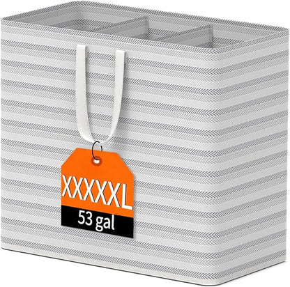 XXXXXL 53gal Large Laundry Basket, Laundry Hamper 3 Section by Fopeat