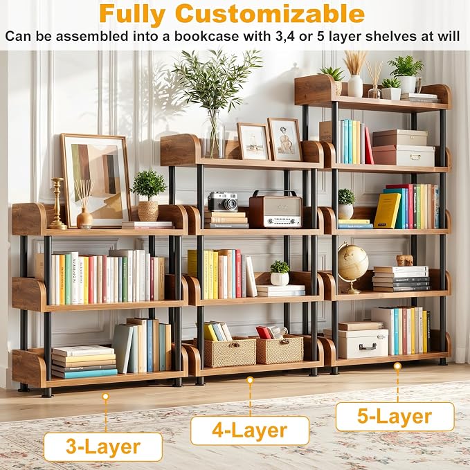 Aheaplus 5-Tier Tall Open Bookshelf, 31.5" Modern Display Bookcase - Image 5