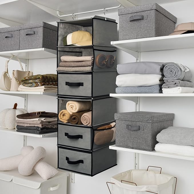 GRANNY SAYS 6-Shelf Hanging Closet Organizer, Separable to 2 Pack 3-Shelf - Image 2
