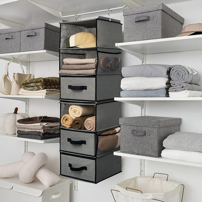 GRANNY SAYS 6-Shelf Hanging Closet Organizer, Separable to 2 Pack 3-Shelf - Image 2