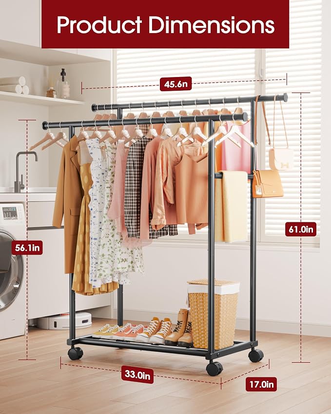 Sakugi Double Rods Clothes Rack - Image 2