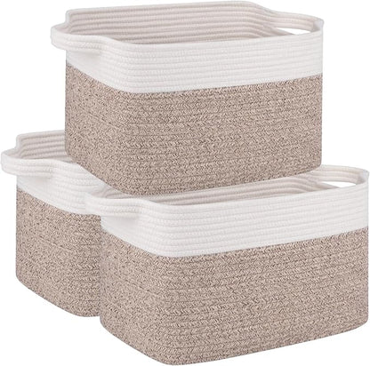 OIAHOMY 3 Pack Storage Baskets for Organizing, Woven Basket by MasterofSpaceOptimization