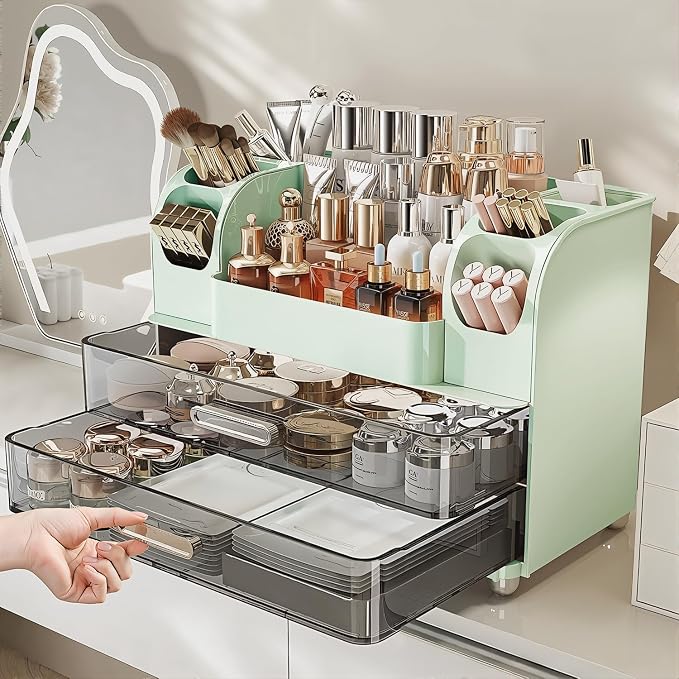 Makeup Organizer with Drawers for Vanity, Bathroom Countertop Organizer with - Image 4
