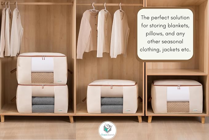 Canvas Comforter Storage Bags 2 Pack Folding Organizer bag - Image 8