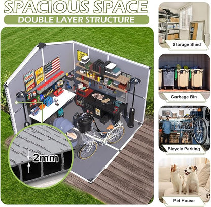 8 x 8 FT Resin Tool Shed, Plasic Outdoor Storage Shed - Image 3