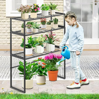 Metal Plant Stand Indoor Outdoor, 3 Tier Potted Multiple Flower Pot Holder Rack - Image 8