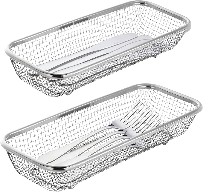 Utensil Drying Rack, 2 Pack Utensils Holder Dishwasher Silverware Basket | by IWNTWY