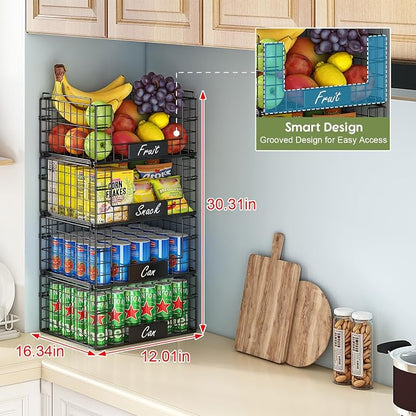 JKsmart 4 Pack XXL Stackable Wire Baskets - Image 2