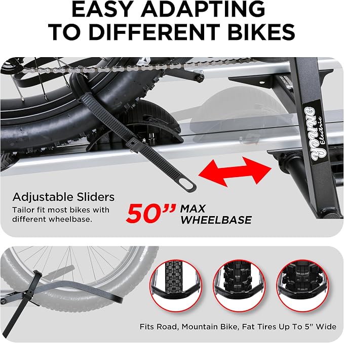 Aluminum Hitch Mounted Bike Carrier 200 LBS Capacity - Image 7